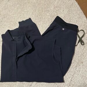 FIGS Quiet Navy Zamora Jogger PS Pant/ Rafaela Small Scrub Top